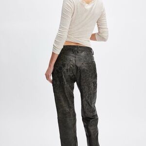 FOUND Distressed Leather Carpenter Pants